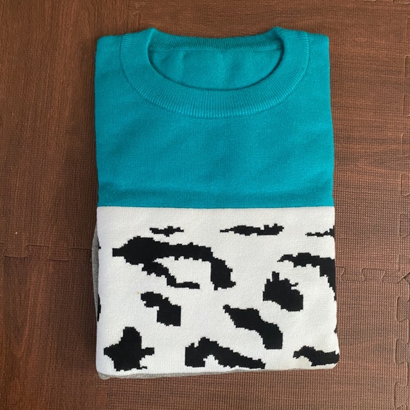 Onlypuff Women Knitted Sweater Striped Long-Sleeve Leopard Pullover Top - Picture 3 of 8